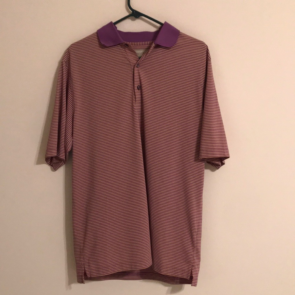 Donald Ross Purple Gold Polo Golf Shirt Medium
